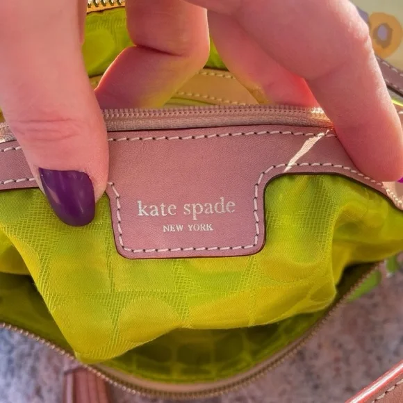 *VINTAGE* KATE SPADE Multicolor Abstract Polka Dot Hobo Purse Bag - Picture 8 of 15